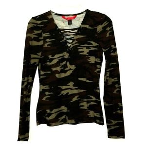 "Military print warm shirt"